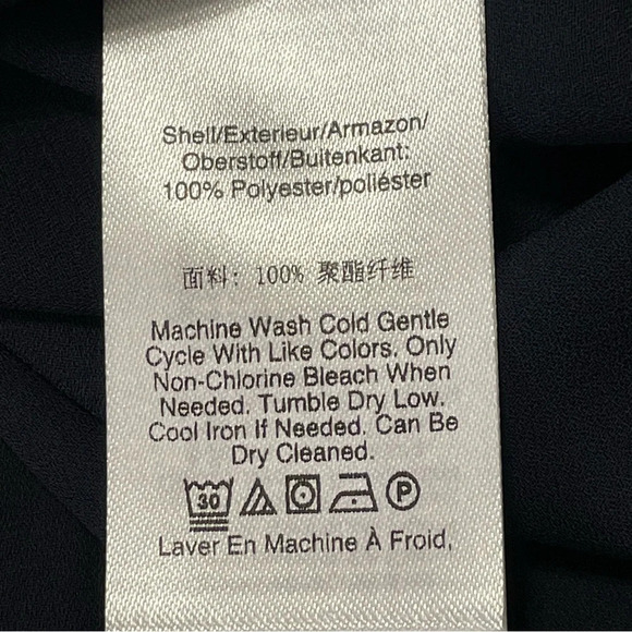 DKNY Tie Front Keyhole Sleeveless Top in Navy - Picture 4 of 4